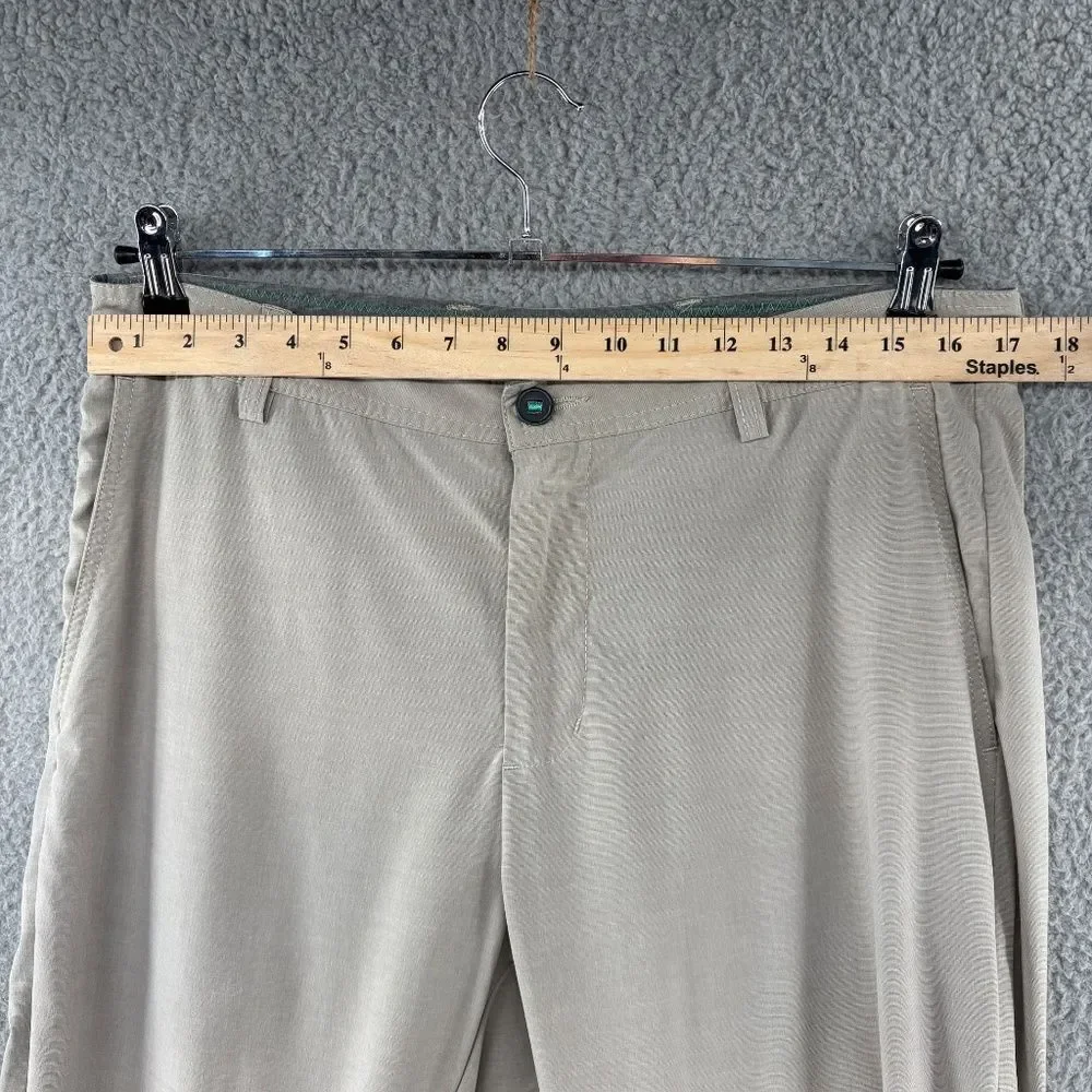 LinkSoul John Ashworth Men’s 34 Khaki Golf Pants Stretch Performance Flat Front